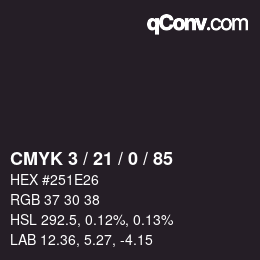 Color code: CMYK 3 / 21 / 0 / 85 | qconv.com