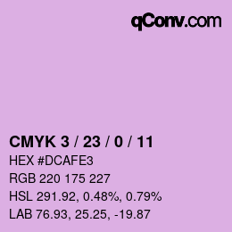 カラーコード: CMYK 3 / 23 / 0 / 11 | qconv.com