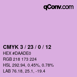 カラーコード: CMYK 3 / 23 / 0 / 12 | qconv.com