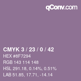 Color code: CMYK 3 / 23 / 0 / 42 | qconv.com