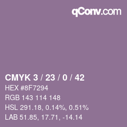カラーコード: CMYK 3 / 23 / 0 / 42 | qconv.com