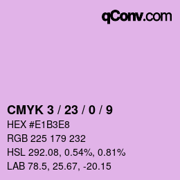 カラーコード: CMYK 3 / 23 / 0 / 9 | qconv.com