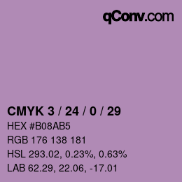 颜色代码: CMYK 3 / 24 / 0 / 29 | qconv.com
