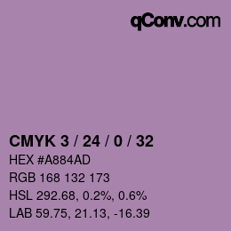 カラーコード: CMYK 3 / 24 / 0 / 32 | qconv.com