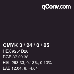 Color code: CMYK 3 / 24 / 0 / 85 | qconv.com