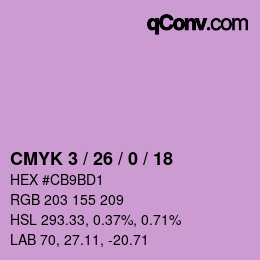 カラーコード: CMYK 3 / 26 / 0 / 18 | qconv.com