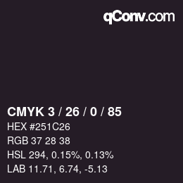 Color code: CMYK 3 / 26 / 0 / 85 | qconv.com