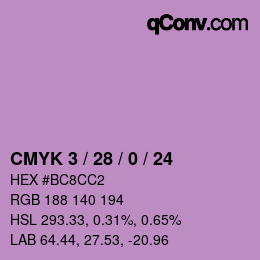 Color code: CMYK 3 / 28 / 0 / 24 | qconv.com