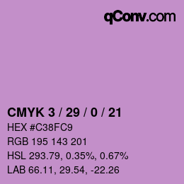 Color code: CMYK 3 / 29 / 0 / 21 | qconv.com