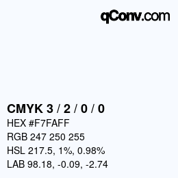 カラーコード: CMYK 3 / 2 / 0 / 0 | qconv.com