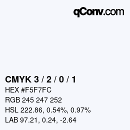 カラーコード: CMYK 3 / 2 / 0 / 1 | qconv.com