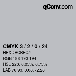 Color code: CMYK 3 / 2 / 0 / 24 | qconv.com