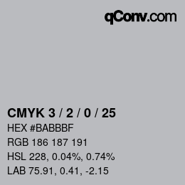 Color code: CMYK 3 / 2 / 0 / 25 | qconv.com