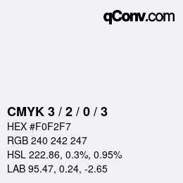 カラーコード: CMYK 3 / 2 / 0 / 3 | qconv.com