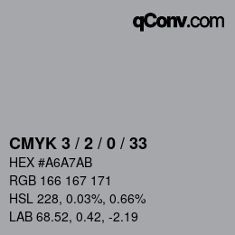 Color code: CMYK 3 / 2 / 0 / 33 | qconv.com