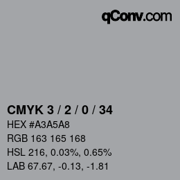 Color code: CMYK 3 / 2 / 0 / 34 | qconv.com