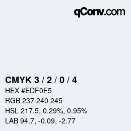 颜色代码: CMYK 3 / 2 / 0 / 4 | qconv.com