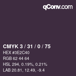 Color code: CMYK 3 / 31 / 0 / 75 | qconv.com