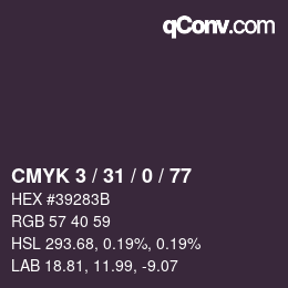 Color code: CMYK 3 / 31 / 0 / 77 | qconv.com
