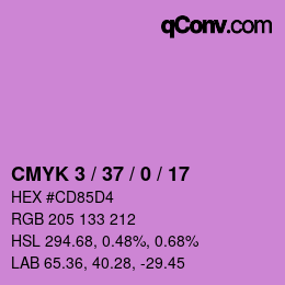 Farbcode: CMYK 3 / 37 / 0 / 17 | qconv.com