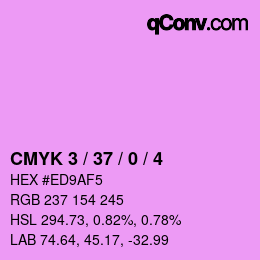カラーコード: CMYK 3 / 37 / 0 / 4 | qconv.com