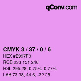 カラーコード: CMYK 3 / 37 / 0 / 6 | qconv.com