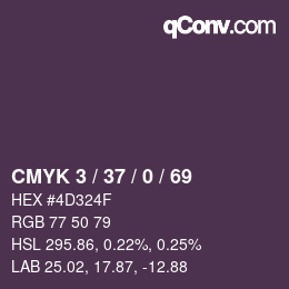 カラーコード: CMYK 3 / 37 / 0 / 69 | qconv.com