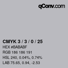 Color code: CMYK 3 / 3 / 0 / 25 | qconv.com