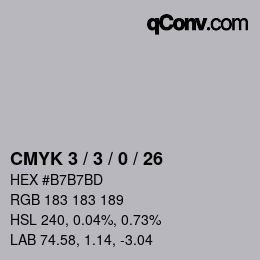 Color code: CMYK 3 / 3 / 0 / 26 | qconv.com