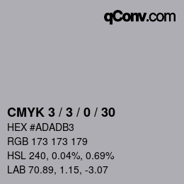 Color code: CMYK 3 / 3 / 0 / 30 | qconv.com