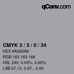 Color code: CMYK 3 / 3 / 0 / 34 | qconv.com