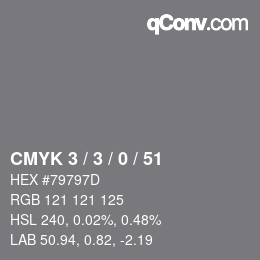 Color code: CMYK 3 / 3 / 0 / 51 | qconv.com