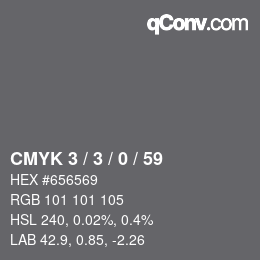 Color code: CMYK 3 / 3 / 0 / 59 | qconv.com