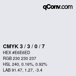 颜色代码: CMYK 3 / 3 / 0 / 7 | qconv.com