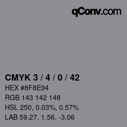 Color code: CMYK 3 / 4 / 0 / 42 | qconv.com