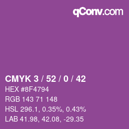 Color code: CMYK 3 / 52 / 0 / 42 | qconv.com