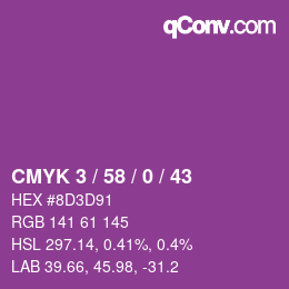 Farbcode: CMYK 3 / 58 / 0 / 43 | qconv.com