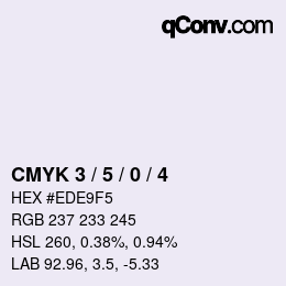 Farbcode: CMYK 3 / 5 / 0 / 4 | qconv.com