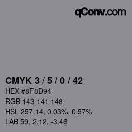 颜色代码: CMYK 3 / 5 / 0 / 42 | qconv.com