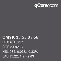 颜色代码: CMYK 3 / 5 / 0 / 66 | qconv.com