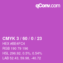 Color code: CMYK 3 / 60 / 0 / 23 | qconv.com