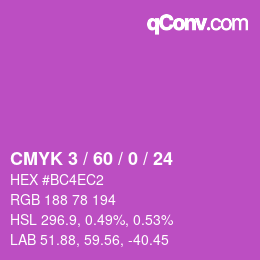 Color code: CMYK 3 / 60 / 0 / 24 | qconv.com