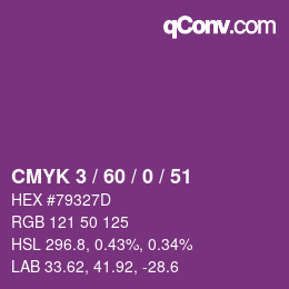 カラーコード: CMYK 3 / 60 / 0 / 51 | qconv.com