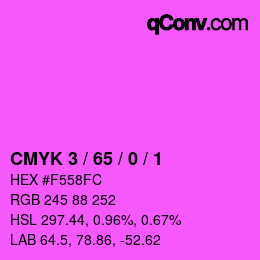 カラーコード: CMYK 3 / 65 / 0 / 1 | qconv.com