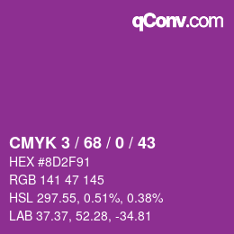 Color code: CMYK 3 / 68 / 0 / 43 | qconv.com