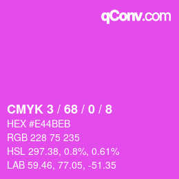 Color code: CMYK 3 / 68 / 0 / 8 | qconv.com