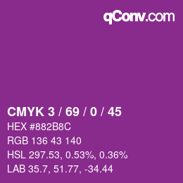 カラーコード: CMYK 3 / 69 / 0 / 45 | qconv.com