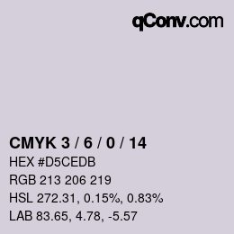 颜色代码: CMYK 3 / 6 / 0 / 14 | qconv.com
