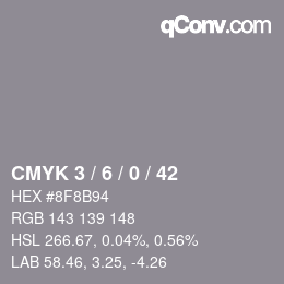 Color code: CMYK 3 / 6 / 0 / 42 | qconv.com