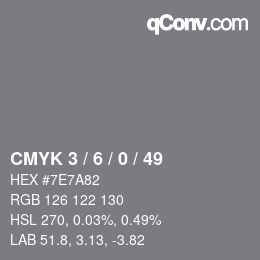 Color code: CMYK 3 / 6 / 0 / 49 | qconv.com